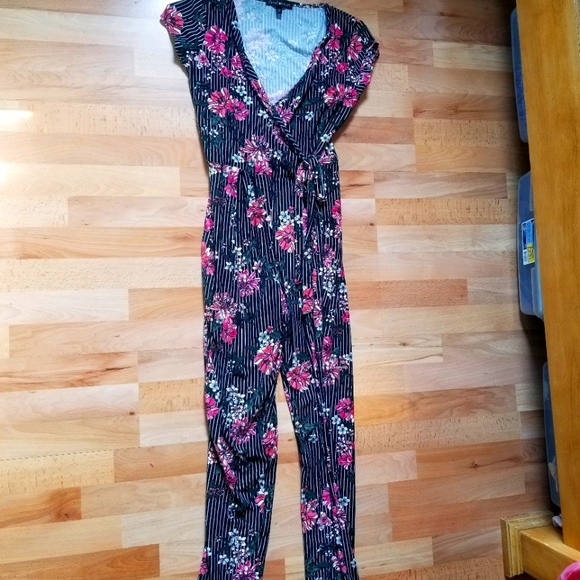 Floral Stripe Jumpsuit - Picture 2 of 4